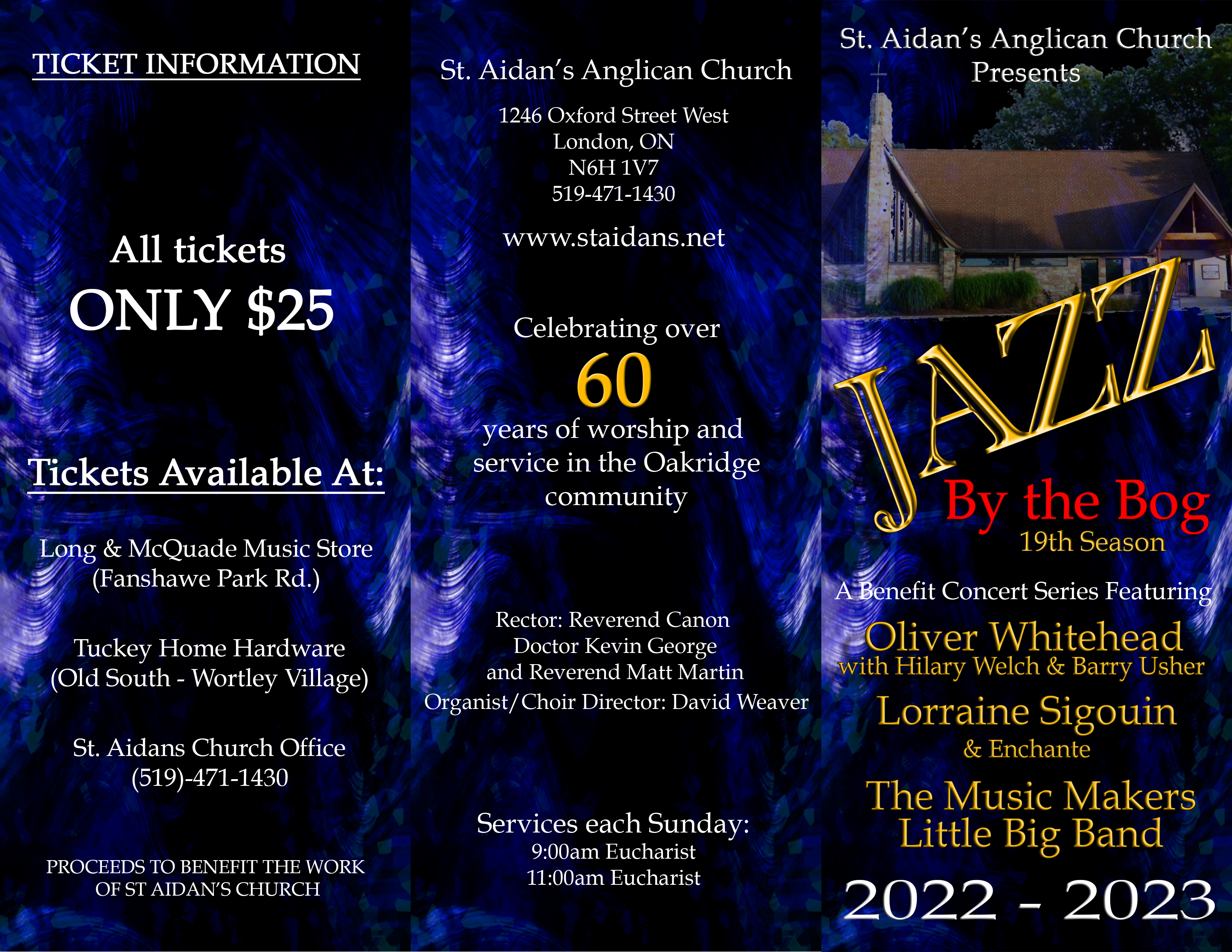 Jazz by the Bog 2022-2023 Brochure - Front