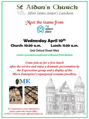 Silver Saints Luncheon - Meet the Teams from My Sisters' Place - Wednesday, April 10, 2019